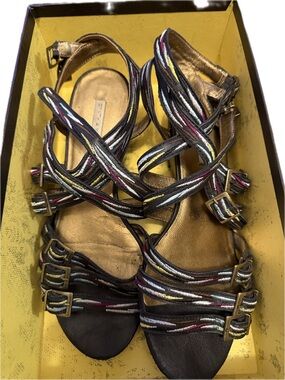 💯CYNTHIA VINCENT sandals Stina embroidered. Perfect for summer!! In original box
